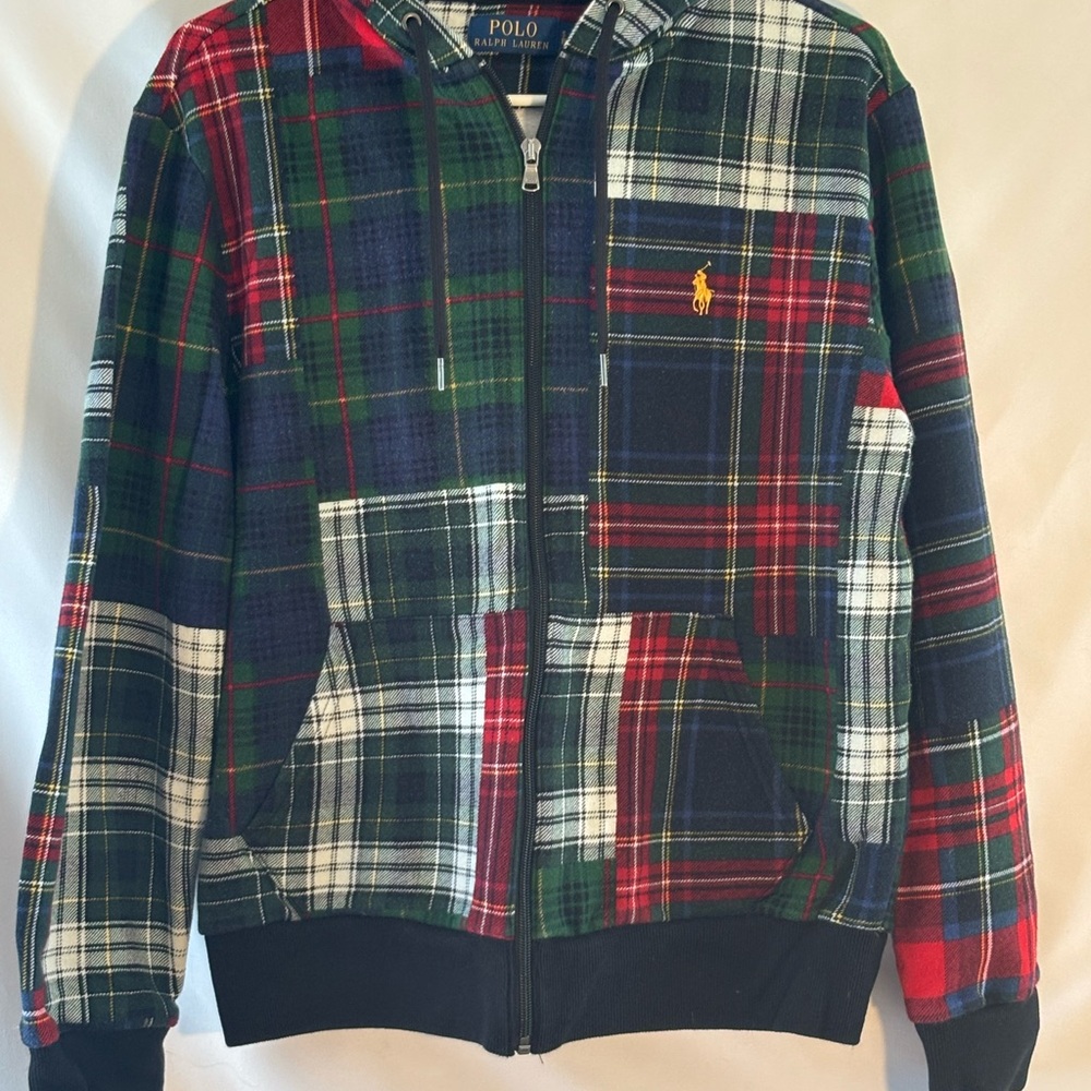 Polo by Ralph Lauren Multicolor Plaid Zip-Up Hoodie Size Small